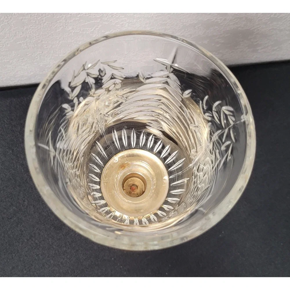 Vintage 1997 International Silver Company Crystal Tree Hurricane Lamp